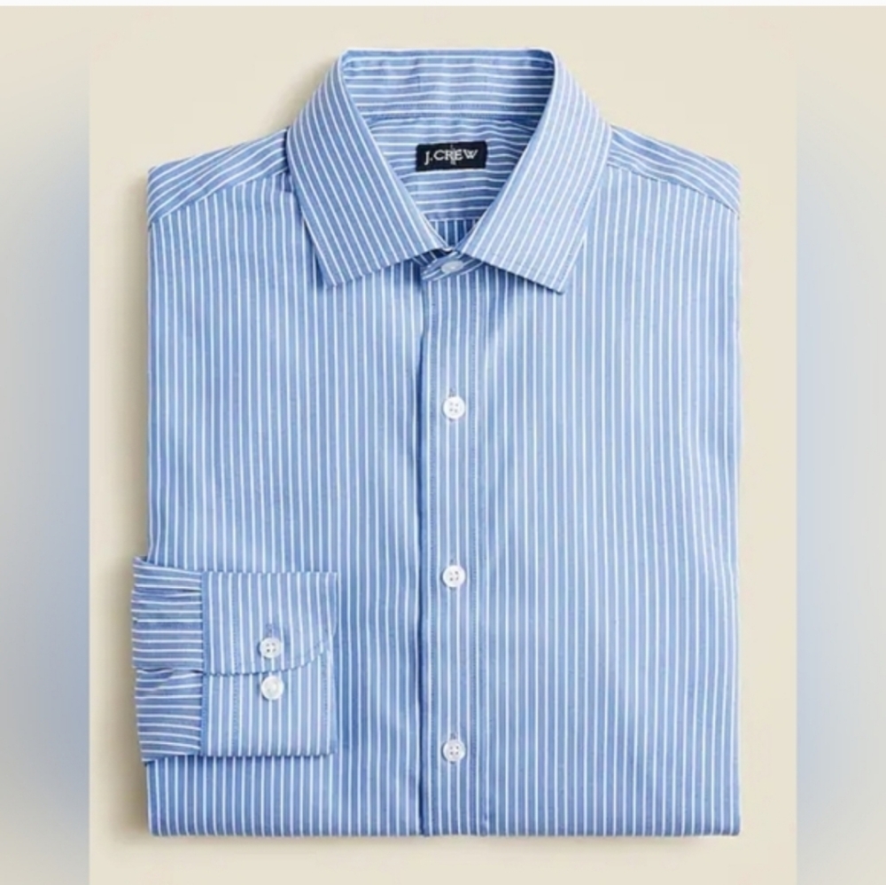 JCREW M Medium CA351 Slim Bowery Performance Stretch Dress Shirt Spread Collar